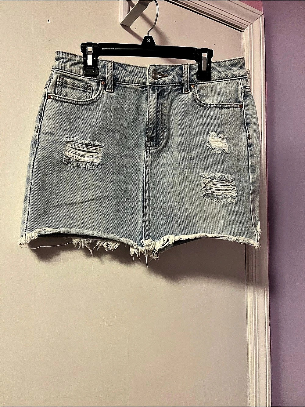 PacSun Women's Distressed Denim Jean Skirt Waist 25